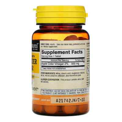 Трави Mason Natural Яблучний оцет, Extra Strength Apple Cider Vinegar, 100 табле (MAV13951) Вінниця