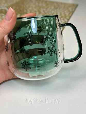 Кухоль чашка подвійне скло Olens "Зимове небо" 350 мл Ручне миття 102-1175 Київ