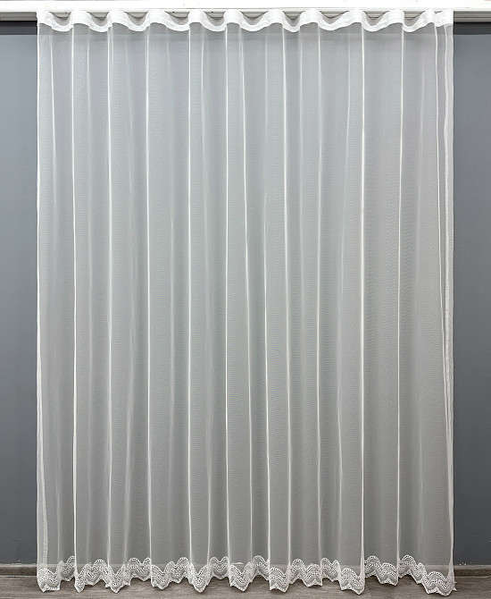 Тюль VR-Textil 1827т Грек-сітка з вишивкою та люрексом колір Молочний 400х270 см (42-1082) Київ - фото 2