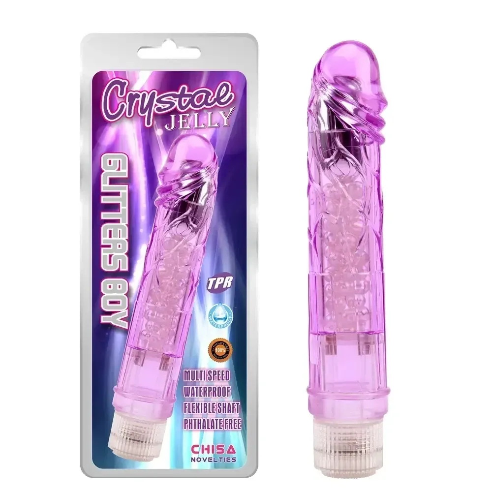 Прозрачный реалистичный вибратор Chisa Crystal Jellie на батарейках, фиолетовый Sex Aura Киев - изображение 2