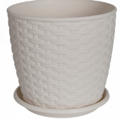 Вазон Ротанг з підставкою 12*11см біла троянда Алеана Житомир - изображение 1