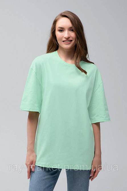 Футболка оверсайз RAY OVERSIZE женская светло-зеленая (U0104W-Light green) Киев - изображение 1