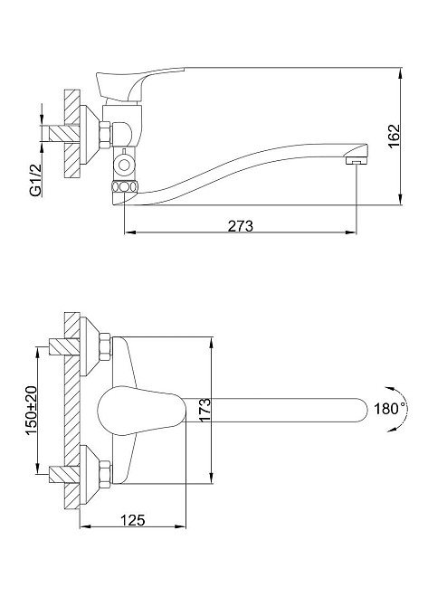 Змішувач для ванни Frap F2114-B Київ - фото 3