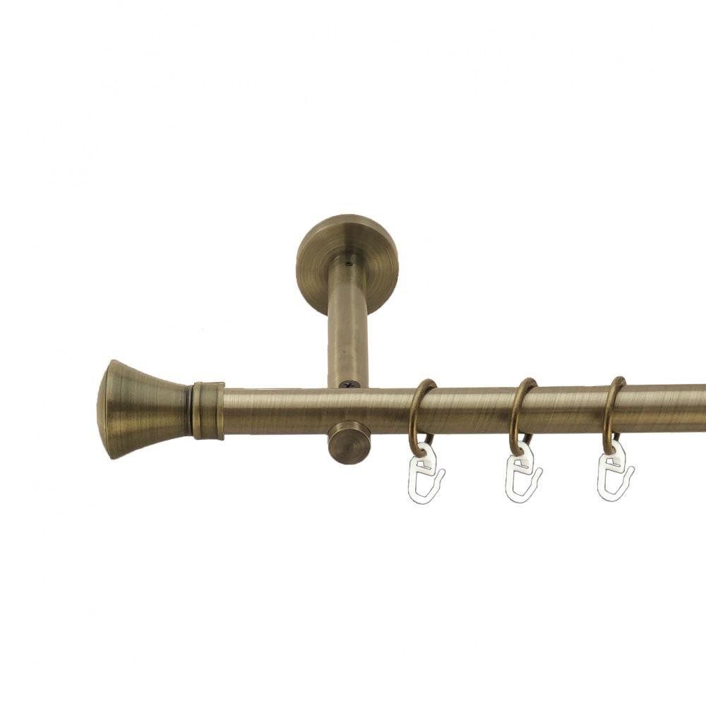 Карниз Orvit Люксор металевий однорядний циліндр+профіль (16 см) гладка труба кільце металеве Антик 19 мм 160 см (3999032) Львів - фото 1