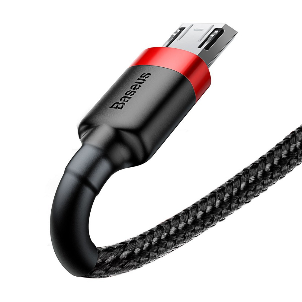 Кабель Baseus Cafule Cable USB For Micro 2.4A 1m Red+Black Київ - фото 2
