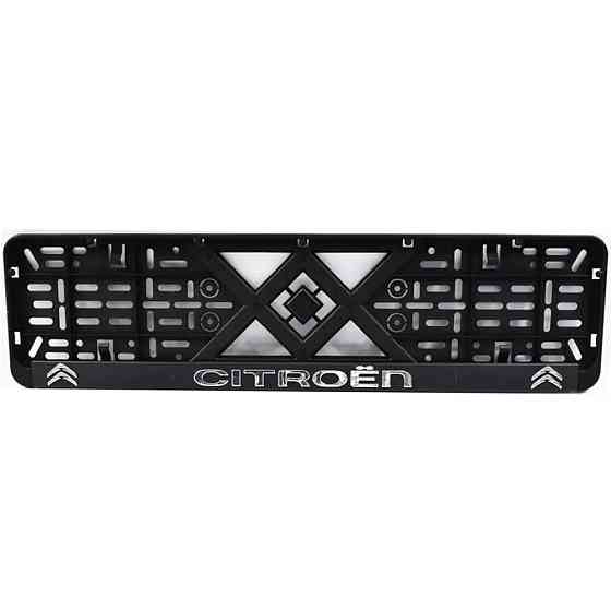 Рамка номерного знаку хром надпис Citroen пластик чорна 1шт Київ