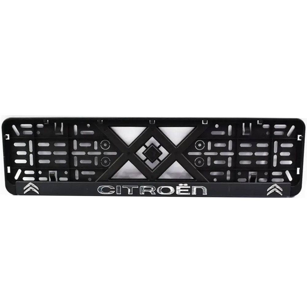 Рамка номерного знаку хром надпис Citroen пластик чорна 1шт Київ - фото 1