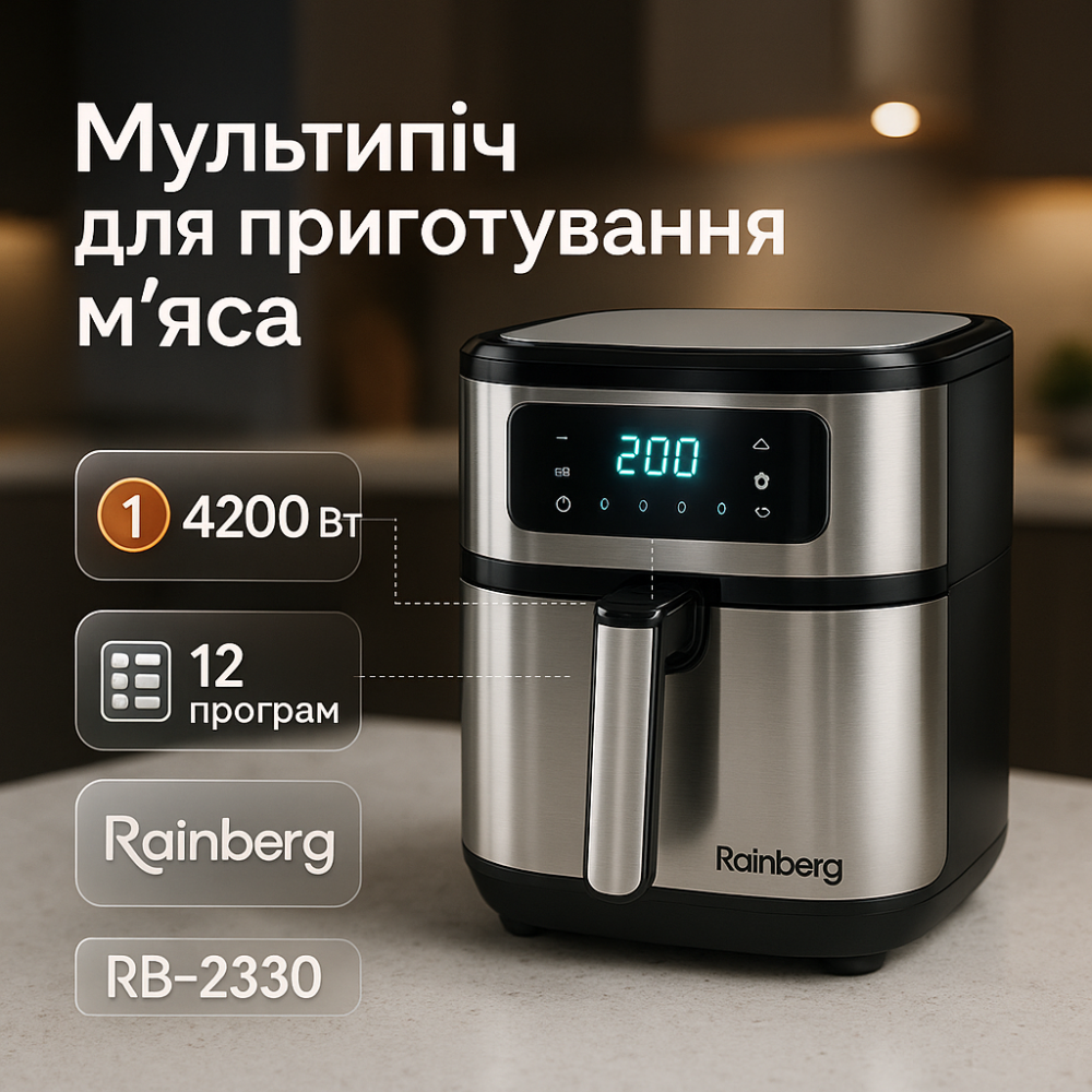 Аерофритюрка Rainberg RB-2330 4200Вт XL-32 Львів - фото 12