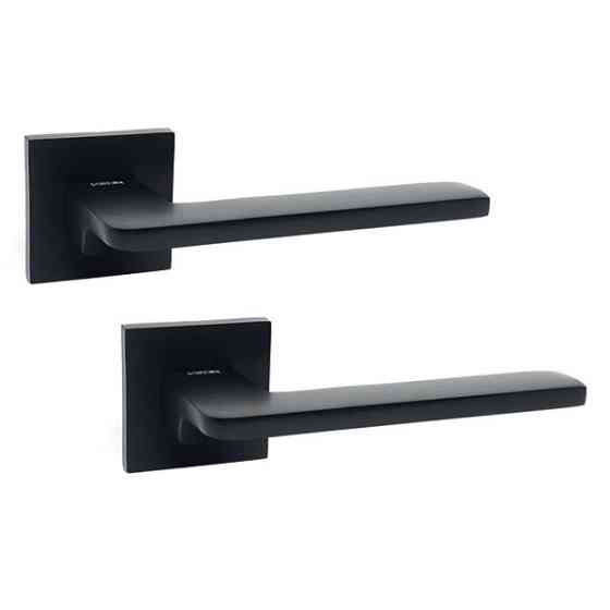 Ручка для дверей на квадратній розетці Кедр Ультра 21.220 MBP чорний матовий Київ