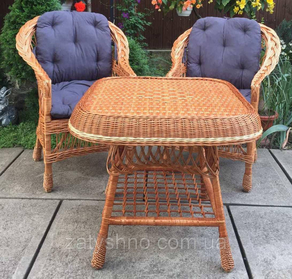 Мебель плетеная из лозы с 2 креслами |  Мебель из лозы с подушками |мебель плетеная с квадратным сто Киев - изображение 2