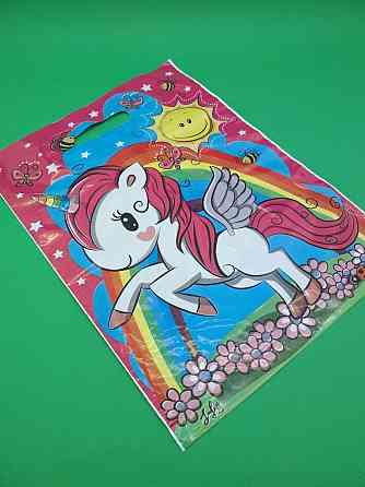 Пакет с прорезной ручкой  (30*37+3) Единорог Леоми (50 шт) Харьков