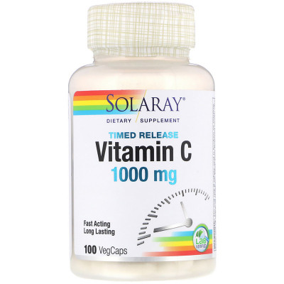 Витамин Solaray Витамин С Двухфазного Высвобождения, Vitamin C, 1000 мг, 10 (SOR-04450) Винница - изображение 1