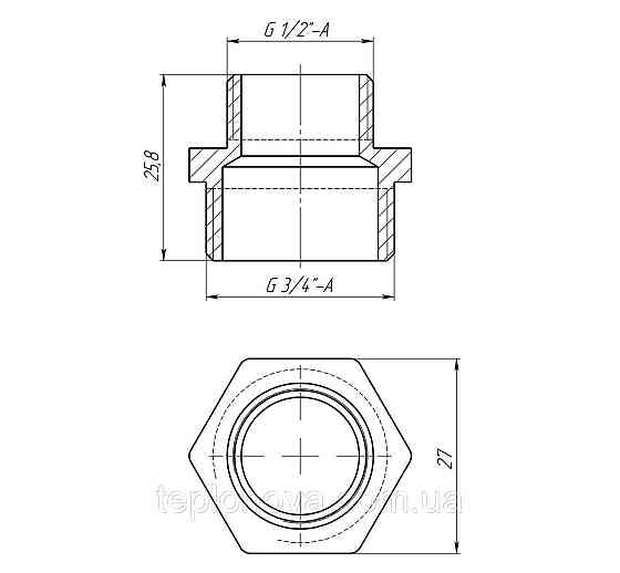 Ниппель редукционный 3/4″х1/2″НН латунный LN432S OPTIMUM Черновцы