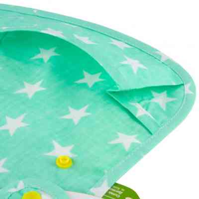 Нагрудничок Еко Пупс Eсo Cotton Premiu непромокаючий з кишенею зірочки/ментол (EPB-008) Вінниця
