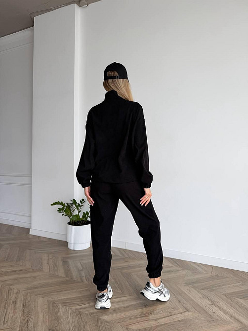 Женский стильный повседневный костюм двойка трикотажный ольвет Черный, 46/48 Одесса - изображение 4