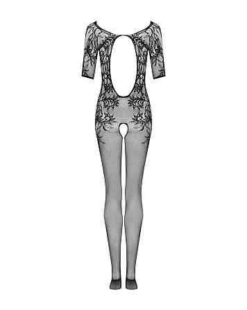 Сітчастий бодістокінг з квітковим малюнком Obsessive Bodystocking F238 S/M/L, black, з доступом, імі Sex Aura Київ