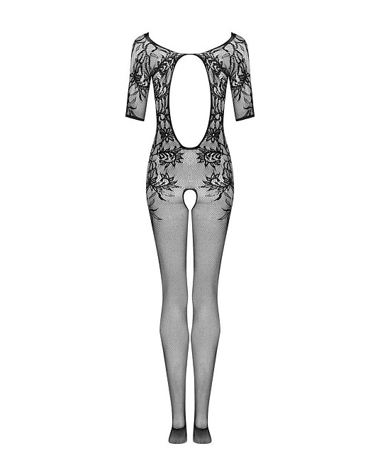 Сетчатый бодистокинг с цветочным рисунком Obsessive Bodystocking F238 S/M/L, black, с доступом, имит Sex Aura Киев - изображение 6
