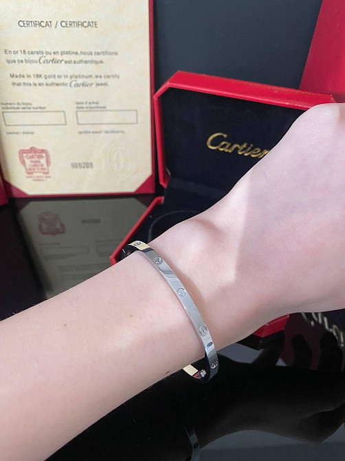 Браслет Cartier, позолота AU 750 / Красива подарункова упаковка - коробочка з оксамитом та пакет Одеса - фото 4