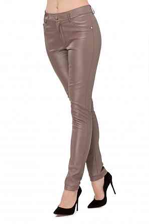 Кожаные штаны с карманами Kors тонкие 46, Мокко Киев