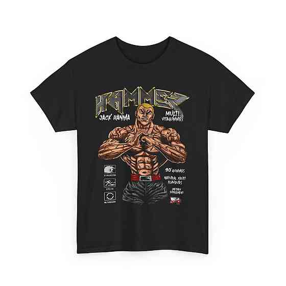 Футболка для мальчика аниме Баки Грапплер Ханма Йуджиро оверсайз (рост от 165 до 180 ) Черний AnimeJ0596m Днепр