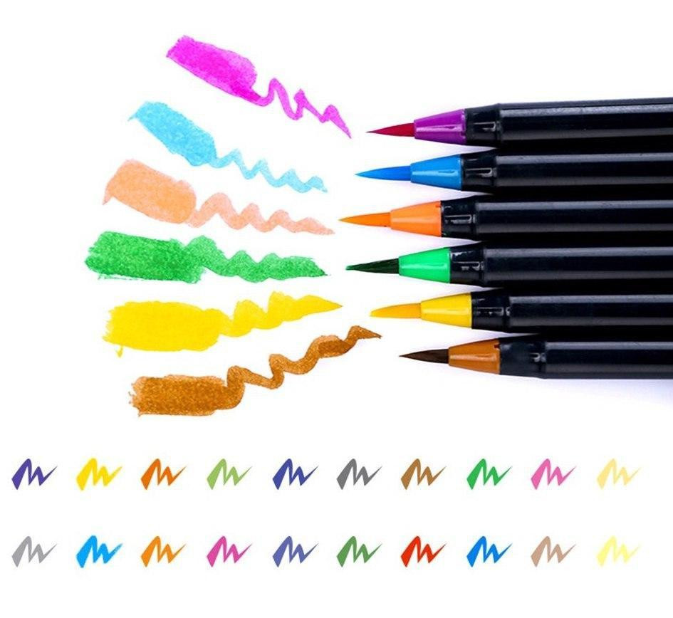 Фломастери на водній основі 20 кольорів, художні акварельні маркери для скетчинга, Маркер кисть Кам'янець-Подільський - фото 4