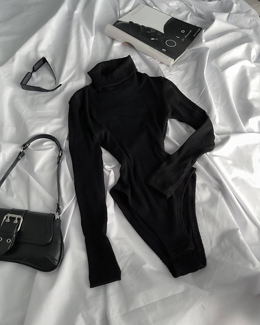 Жіночий теплий стильний боді-гольф ангора рубчик Одеса - фото 2