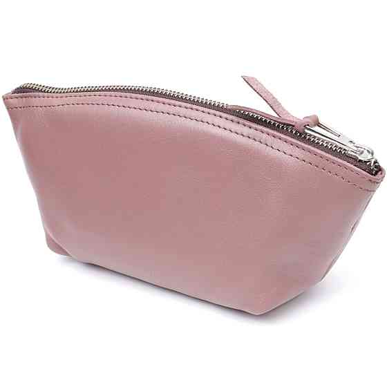 Очаровательная женская кожаная косметичка GRANDE PELLE 16793 Пудровый Киев