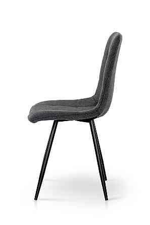 Стілець ФРЕШ (круглий) чорний/букле темно сіра Киев