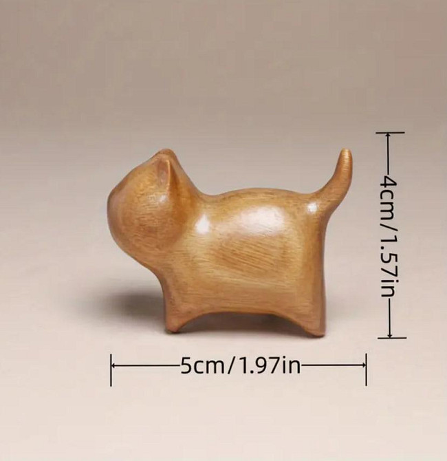 Декоративна фігурка кота з сандалового дерева 5×4 см Київ - фото 2
