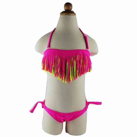 Купальник дитячий роздільний з дефектом полинявший на грудях 152-158 см рожевий Київ