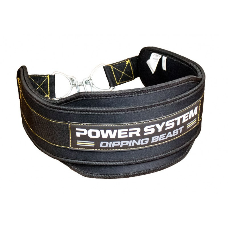 Пояс для обтяжень з ланцюгом Power System PS-3860 Dipping Beast неопреновий Black/Yellow Луцк - изображение 1