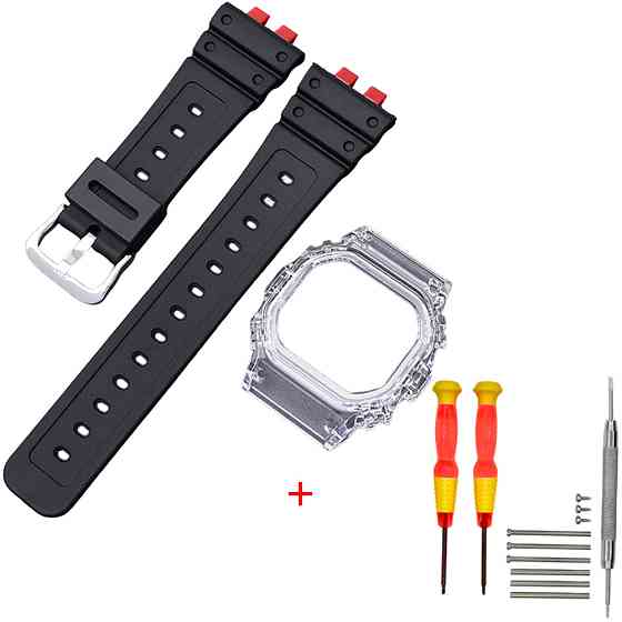 Ремінець + безель (рант) для Casio G-Shock GMW-B5000 Red-Black Transp SI SBR Київ