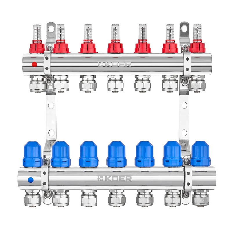 Колекторний блок з витратомірами та євроконусами Koer KR.1210-7 - 1"x7 WAYS (KR5269) Київ - фото 1