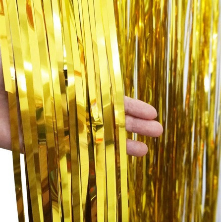 Дощик для фотозони новорічний святковий 2м на 1м золотистий Київ - фото 4