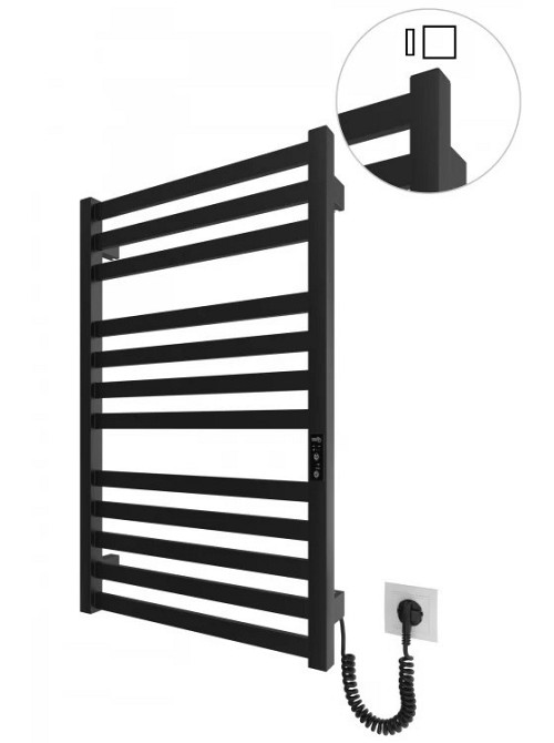 Электрический полотенцесушитель HF Oxford  770х530 TR K черный мат Киев - изображение 1