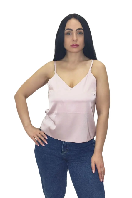 Базовая майка женская атласная Пудровый 3XL/4XL Харьков - изображение 1