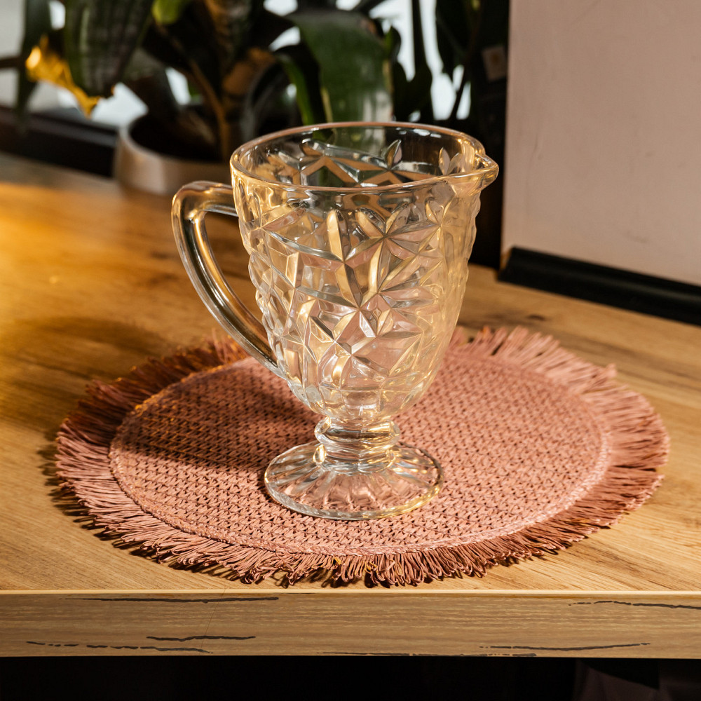 Кувшин стеклянный для компота 1.2 л прозрачный ребристый фигурный графин для лимонада мохито сангрии напитков HP-19-163 Киев - изображение 3