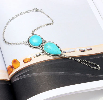 Браслет на руку через палец с бирюзой Киев - изображение 2