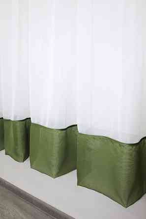 Кухонная занавеска VR-Textil № 047к белый с оливковым 270х170 см (52-0074) Киев