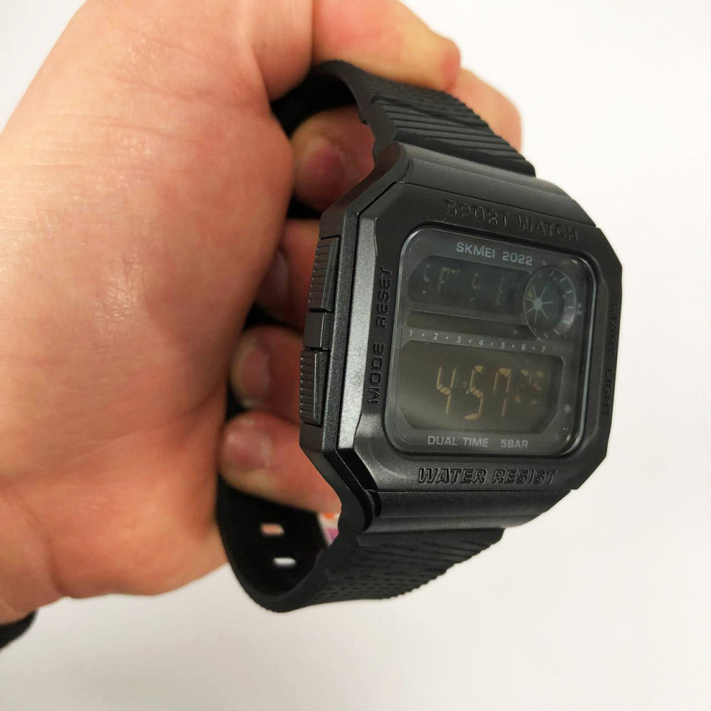 Чоловічий годинник із пластиковим ремінцем SKMEI 2022BKBK, Оригінальний VF-495 чоловічий годинник Київ - фото 7