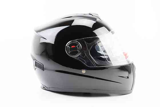 Шолом інтеграл, закритий+окуляри BLD-М61 М (57-58см), ЧОРНИЙ глянець Киев