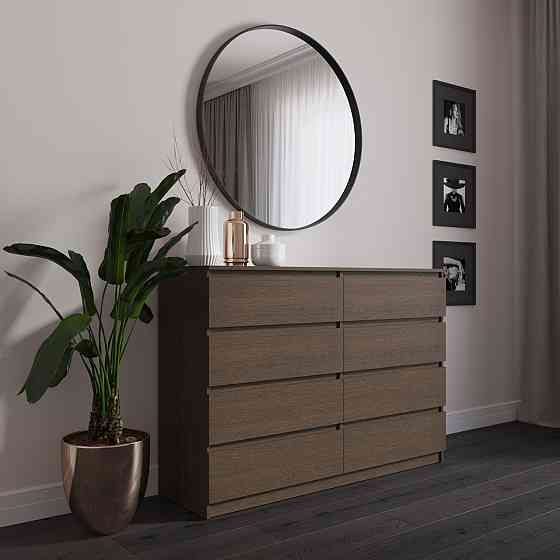 Комод VAYS R-8 Венге Темний, 8 шухляд без ручок, ЛДСП, 140×40×98 см – для спальні, вітальні, передпокою Львів