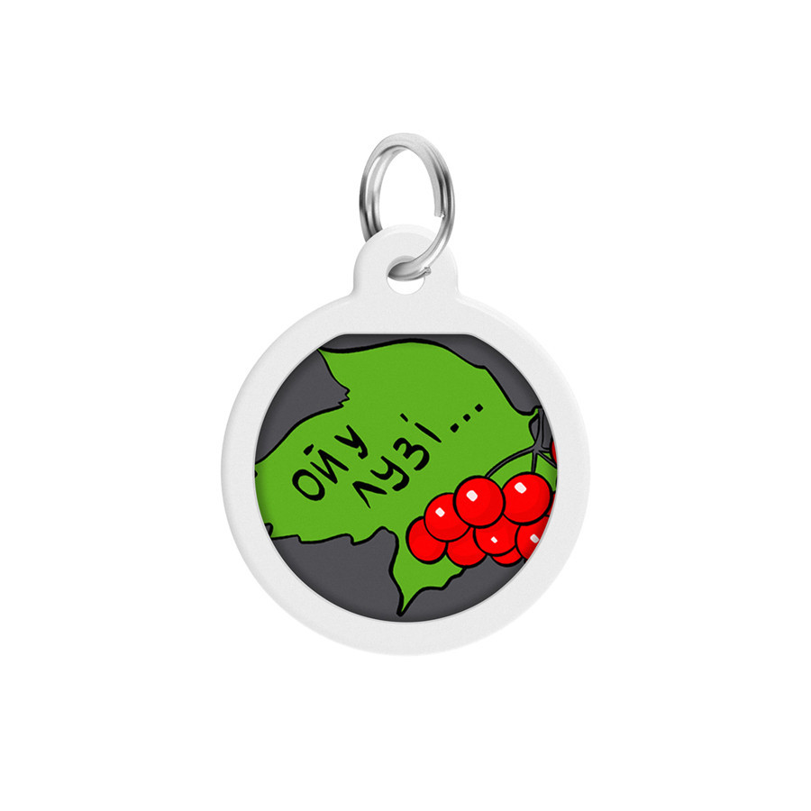 Адресник для собак і котів металевий WAUDOG Smart ID з QR-паспортом, малюнок "Каліна", круг, Д 25 мм Вінниця - фото 2