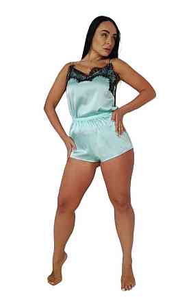 Шовкова піжама із шортами Блакитний 50 Харків