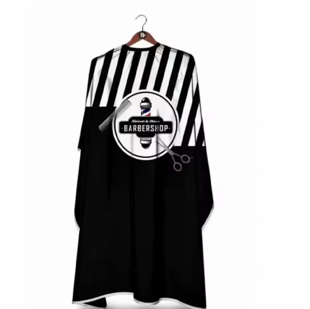 Парикмахерская накидка Barbershop для стрижки и покраски 140 на 160 см черно-белый Киев - изображение 2