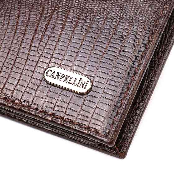 Удобное мужское портмоне из натуральной фактурной кожи CANPELLINI 21869 Коричневый Киев