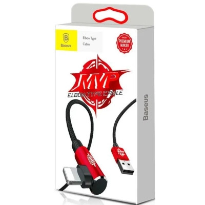 Дата кабель USB 2.0 AM to Lightning 2.0m 1.5A 90° corner red Baseus (CALMVP-A09) Вінниця - фото 8