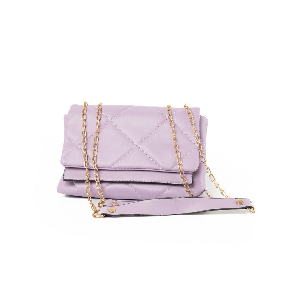 Сумка женская из качественной искусственной кожи со стеганым узором и ручкой-цепочкой, Сиреневый Каменец-Подольский - изображение 1