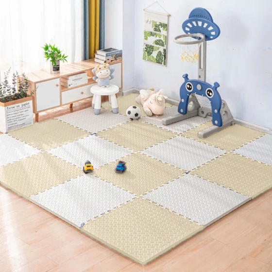 Коврик-пазл напольный, термоковрик,без покрытия,Eva-пены 6 пазлов 60*60 см,площадь покрытия 2,16 м²,толщина 1 см, бежевый Каменец-Подольский