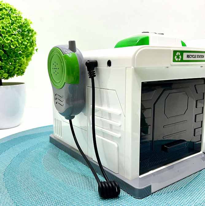 Гараж з машинкою Chengmei Toys Сміттєвоз із контейнером зі світловими та звуковими ефектами Біло-зелений (CLM-552) Чернігів - фото 8